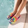 image:imageCUSHIONAIRE Feather EVA Slides for Women  Comfortable Slip On Womens Slippers Indoor Outdoor Shower Shoes Beach Essential Cloud SlidesTie Dye