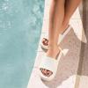 image:imageCUSHIONAIRE Feather EVA Slides for Women  Comfortable Slip On Womens Slippers Indoor Outdoor Shower Shoes Beach Essential Cloud SlidesVanilla
