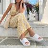 image:imageCUSHIONAIRE Feather EVA Slides for Women  Comfortable Slip On Womens Slippers Indoor Outdoor Shower Shoes Beach Essential Cloud SlidesWhite
