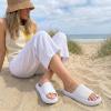 image:imageCUSHIONAIRE Feather EVA Slides for Women  Comfortable Slip On Womens Slippers Indoor Outdoor Shower Shoes Beach Essential Cloud SlidesWhite