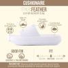 image:imageCUSHIONAIRE Feather EVA Slides for Women  Comfortable Slip On Womens Slippers Indoor Outdoor Shower Shoes Beach Essential Cloud SlidesWhite