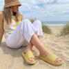 image:imageCUSHIONAIRE Feather EVA Slides for Women  Comfortable Slip On Womens Slippers Indoor Outdoor Shower Shoes Beach Essential Cloud SlidesYellow