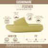 image:imageCUSHIONAIRE Feather EVA Slides for Women  Comfortable Slip On Womens Slippers Indoor Outdoor Shower Shoes Beach Essential Cloud SlidesYellow