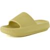 image:imageCUSHIONAIRE Feather EVA Slides for Women  Comfortable Slip On Womens Slippers Indoor Outdoor Shower Shoes Beach Essential Cloud SlidesYellow