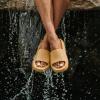 image:imageCUSHIONAIRE Feather EVA Slides for Women  Comfortable Slip On Womens Slippers Indoor Outdoor Shower Shoes Beach Essential Cloud SlidesYellow