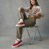 image:imageCUSHIONAIRE Freshman Womens Sneakers Lightweight Casual Walking Shoes for Women with Memory Foam Wide Widths AvailableRed Canvas