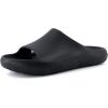 image:imageCUSHIONAIRE Galaxy Cloud Slides for Men Soft Waterproof Recovery Sandals with Molded Footbed and Non Slip OutsoleBlack