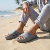 image:imageCUSHIONAIRE Galaxy Cloud Slides for Men Soft Waterproof Recovery Sandals with Molded Footbed and Non Slip OutsoleGrey