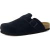 image:imageCUSHIONAIRE Hana  Genuine Leather Suede Classic Clog Womens Shoes  Slip On Mule Comfortable Shoes for WomenBlack