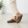 image:imageCUSHIONAIRE Hana  Genuine Leather Suede Classic Clog Womens Shoes  Slip On Mule Comfortable Shoes for WomenBrown