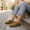 image:imageCUSHIONAIRE Hana  Genuine Leather Suede Classic Clog Womens Shoes  Slip On Mule Comfortable Shoes for WomenBrown