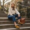 image:imageCUSHIONAIRE Hana  Genuine Leather Suede Classic Clog Womens Shoes  Slip On Mule Comfortable Shoes for WomenCamel