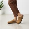 image:imageCUSHIONAIRE Hana  Genuine Leather Suede Classic Clog Womens Shoes  Slip On Mule Comfortable Shoes for WomenCamel