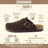 image:imageCUSHIONAIRE Hana  Genuine Leather Suede Classic Clog Womens Shoes  Slip On Mule Comfortable Shoes for WomenChocolate