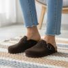 image:imageCUSHIONAIRE Hana  Genuine Leather Suede Classic Clog Womens Shoes  Slip On Mule Comfortable Shoes for WomenChocolate