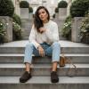 image:imageCUSHIONAIRE Hana  Genuine Leather Suede Classic Clog Womens Shoes  Slip On Mule Comfortable Shoes for WomenChocolate