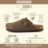 image:imageCUSHIONAIRE Hana  Genuine Leather Suede Classic Clog Womens Shoes  Slip On Mule Comfortable Shoes for WomenDark Taupe