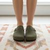 image:imageCUSHIONAIRE Hana  Genuine Leather Suede Classic Clog Womens Shoes  Slip On Mule Comfortable Shoes for WomenKhaki