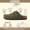 image:imageCUSHIONAIRE Hana  Genuine Leather Suede Classic Clog Womens Shoes  Slip On Mule Comfortable Shoes for WomenKhaki
