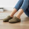 image:imageCUSHIONAIRE Hana  Genuine Leather Suede Classic Clog Womens Shoes  Slip On Mule Comfortable Shoes for WomenMoss