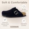 image:imageCUSHIONAIRE Hana Womens Clogs  Comfortable Vegan Suede Clogs for Women  Slip On Potato Shoes with Cork Footbed amp Arch Support  Memory Foam Wide Widths AvailableBlack Corduroy