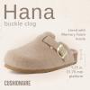 image:imageCUSHIONAIRE Hana Womens Clogs  Comfortable Vegan Suede Clogs for Women  Slip On Potato Shoes with Cork Footbed amp Arch Support  Memory Foam Wide Widths AvailableSand Wool