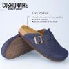image:imageCUSHIONAIRE Hana Womens Clogs  Comfortable Vegan Suede Clogs for Women  Slip On Potato Shoes with Cork Footbed amp Arch Support  Memory Foam Wide Widths AvailableDark Denim