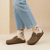 image:imageCUSHIONAIRE Hana Womens Clogs  Comfortable Vegan Suede Clogs for Women  Slip On Potato Shoes with Cork Footbed amp Arch Support  Memory Foam Wide Widths AvailableBrown