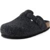 image:imageCUSHIONAIRE Hana Womens Clogs  Comfortable Vegan Suede Clogs for Women  Slip On Potato Shoes with Cork Footbed amp Arch Support  Memory Foam Wide Widths AvailableCharcoal Wool