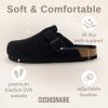 image:imageCUSHIONAIRE Hana Womens Clogs  Comfortable Vegan Suede Clogs for Women  Slip On Potato Shoes with Cork Footbed amp Arch Support  Memory Foam Wide Widths AvailableBlack Wool