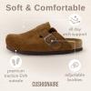image:imageCUSHIONAIRE Hana Womens Clogs  Comfortable Vegan Suede Clogs for Women  Slip On Potato Shoes with Cork Footbed amp Arch Support  Memory Foam Wide Widths AvailableTan Corduroy