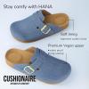 image:imageCUSHIONAIRE Hana Womens Clogs  Comfortable Vegan Suede Clogs for Women  Slip On Potato Shoes with Cork Footbed amp Arch Support  Memory Foam Wide Widths AvailableLight Denim