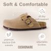 image:imageCUSHIONAIRE Hana Womens Clogs  Comfortable Vegan Suede Clogs for Women  Slip On Potato Shoes with Cork Footbed amp Arch Support  Memory Foam Wide Widths AvailableTaupe Corduroy