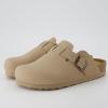 image:imageCUSHIONAIRE Hana Womens Clogs  Comfortable Vegan Suede Clogs for Women  Slip On Potato Shoes with Cork Footbed amp Arch Support  Memory Foam Wide Widths AvailableSand Vegan Suede