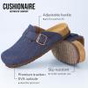 image:imageCUSHIONAIRE Hana Womens Clogs  Comfortable Vegan Suede Clogs for Women  Slip On Potato Shoes with Cork Footbed amp Arch Support  Memory Foam Wide Widths AvailableDark Denim