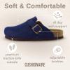 image:imageCUSHIONAIRE Hana Womens Clogs  Comfortable Vegan Suede Clogs for Women  Slip On Potato Shoes with Cork Footbed amp Arch Support  Memory Foam Wide Widths AvailableDark Denim