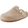 image:imageCUSHIONAIRE Hana Womens Clogs  Comfortable Vegan Suede Clogs for Women  Slip On Potato Shoes with Cork Footbed amp Arch Support  Memory Foam Wide Widths AvailableSand Wool