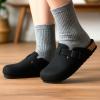 image:imageCUSHIONAIRE Hana Womens Clogs  Comfortable Vegan Suede Clogs for Women  Slip On Potato Shoes with Cork Footbed amp Arch Support  Memory Foam Wide Widths AvailableBlack Wool