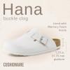 image:imageCUSHIONAIRE Hana Womens Clogs  Comfortable Vegan Suede Clogs for Women  Slip On Potato Shoes with Cork Footbed amp Arch Support  Memory Foam Wide Widths AvailableWhite