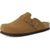 image:imageCUSHIONAIRE Hana Womens Clogs  Comfortable Vegan Suede Clogs for Women  Slip On Potato Shoes with Cork Footbed amp Arch Support  Memory Foam Wide Widths AvailableTan Vegan Suede