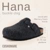 image:imageCUSHIONAIRE Hana Womens Clogs  Comfortable Vegan Suede Clogs for Women  Slip On Potato Shoes with Cork Footbed amp Arch Support  Memory Foam Wide Widths AvailableCharcoal Wool