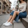 image:imageCUSHIONAIRE Hana Womens Clogs  Comfortable Vegan Suede Clogs for Women  Slip On Potato Shoes with Cork Footbed amp Arch Support  Memory Foam Wide Widths AvailableWhite