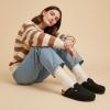 image:imageCUSHIONAIRE Hana Womens Clogs  Comfortable Vegan Suede Clogs for Women  Slip On Potato Shoes with Cork Footbed amp Arch Support  Memory Foam Wide Widths AvailableBlack Wool