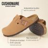 image:imageCUSHIONAIRE Hana Womens Clogs  Comfortable Vegan Suede Clogs for Women  Slip On Potato Shoes with Cork Footbed amp Arch Support  Memory Foam Wide Widths AvailableTan Vegan Suede