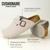 image:imageCUSHIONAIRE Hana Womens Clogs  Comfortable Vegan Suede Clogs for Women  Slip On Potato Shoes with Cork Footbed amp Arch Support  Memory Foam Wide Widths AvailableIvory Vegan Suede