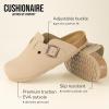 image:imageCUSHIONAIRE Hana Womens Clogs  Comfortable Vegan Suede Clogs for Women  Slip On Potato Shoes with Cork Footbed amp Arch Support  Memory Foam Wide Widths AvailableSand Vegan Suede