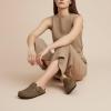 image:imageCUSHIONAIRE Hana Womens Clogs  Comfortable Vegan Suede Clogs for Women  Slip On Potato Shoes with Cork Footbed amp Arch Support  Memory Foam Wide Widths AvailableBrown