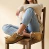image:imageCUSHIONAIRE Haven Genuine Leather Clogs for Women  Faux Fur Lined SlipOn Womens Shoes with Cork Footbed and Adjustable BuckleCamel