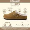 image:imageCUSHIONAIRE Haven Genuine Leather Clogs for Women  Faux Fur Lined SlipOn Womens Shoes with Cork Footbed and Adjustable BuckleCamel