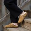 image:imageCUSHIONAIRE Haven Genuine Leather Clogs for Women  Faux Fur Lined SlipOn Womens Shoes with Cork Footbed and Adjustable BuckleCamel